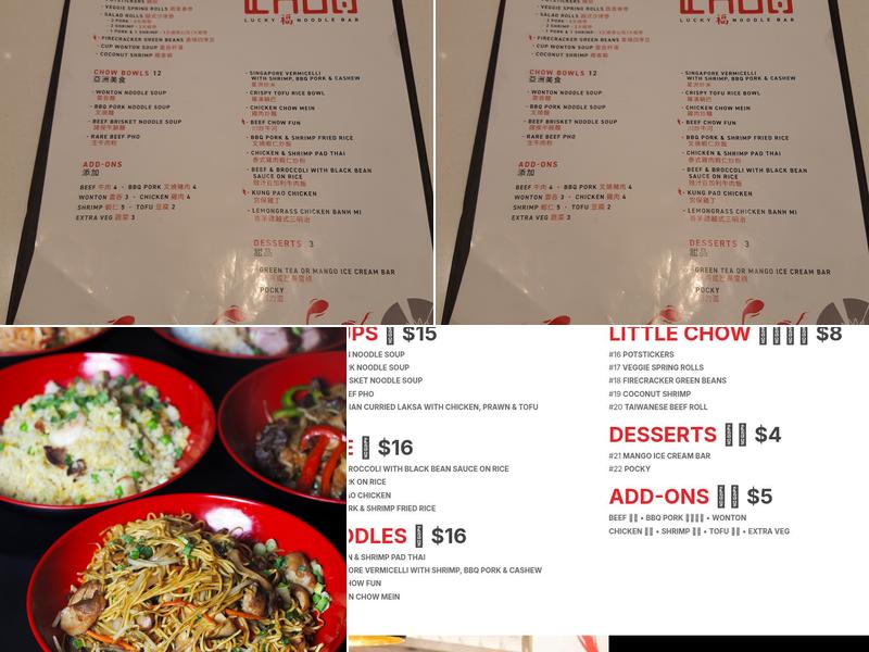 Chow Lucky Noodle Bar Menu