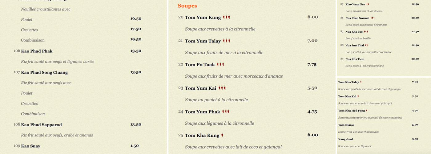 Au Just Thai Menu