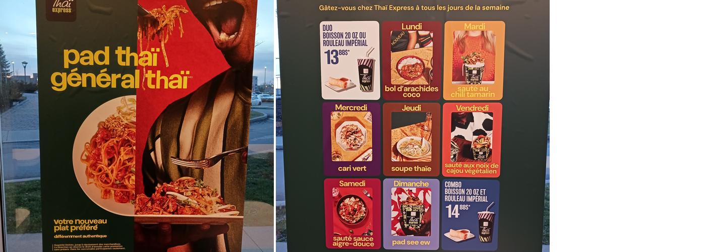 Thai Express Restaurant Laval Menu