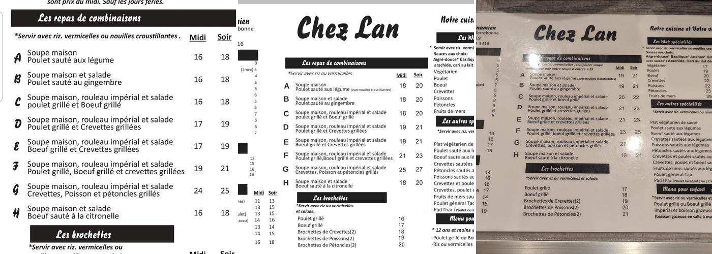 Chez Lan Menu