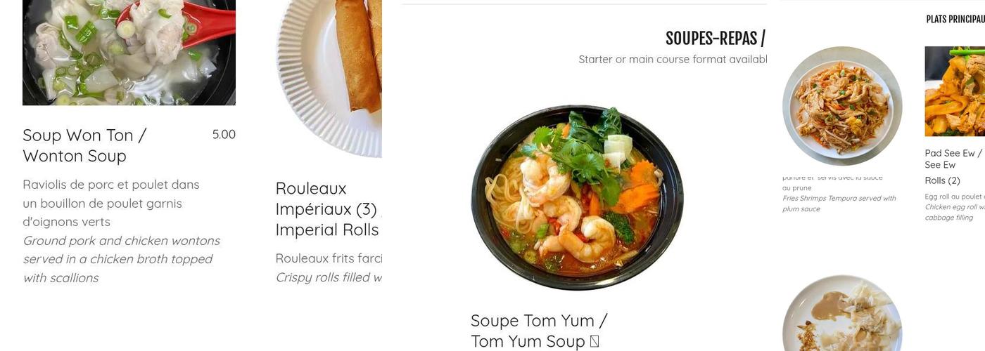 Délices Thaï xp Menu