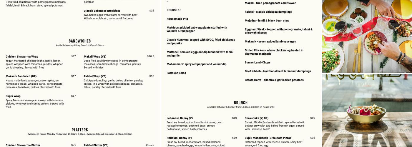 Jamjar Canteen Commercial Dr. Menu