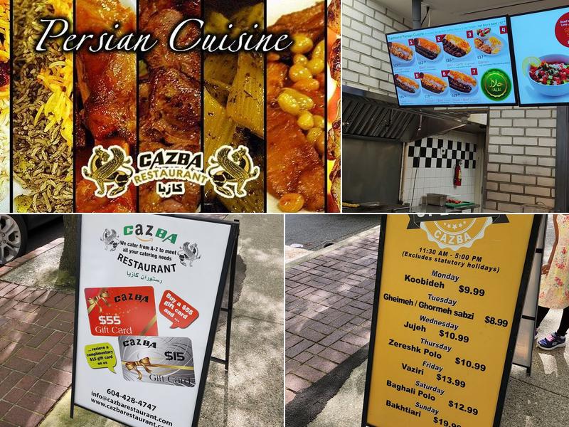 Cazba Restaurant Menu