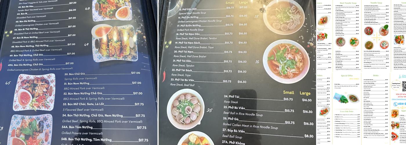 Le Petit Saigon Menu