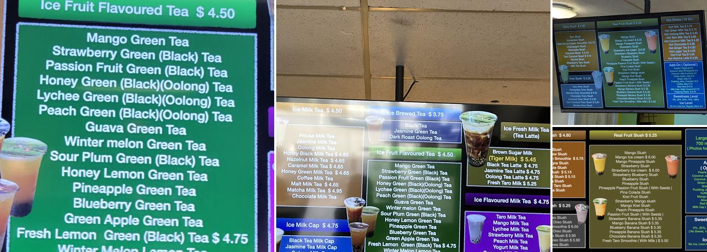 Lazy Den Tea House Menu