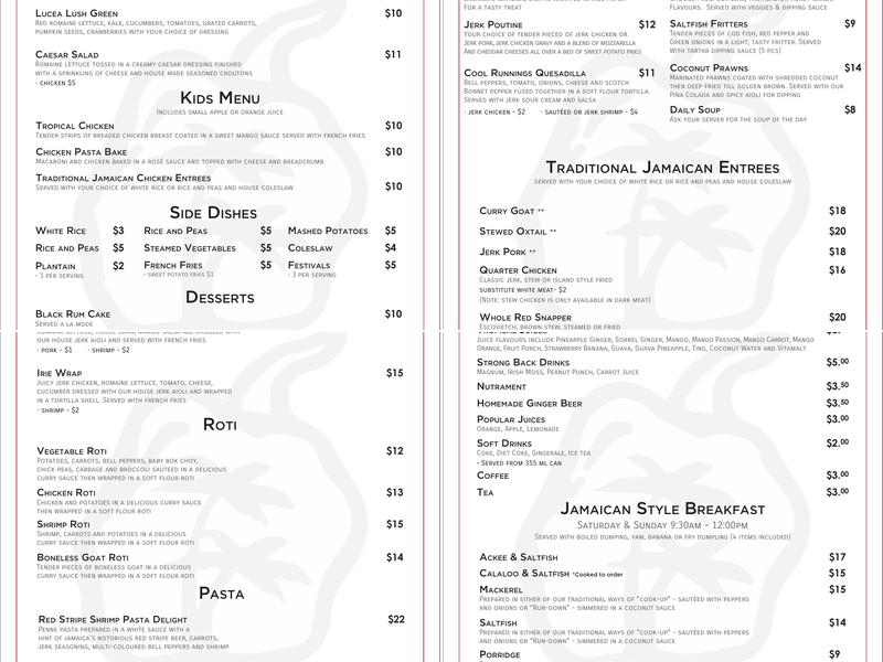 Beryl's Pepper Pot Menu