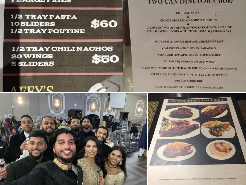 Affy's Premium Grill Menu