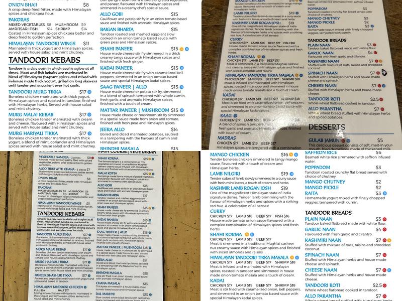Himalayan Spice Bistro Menu