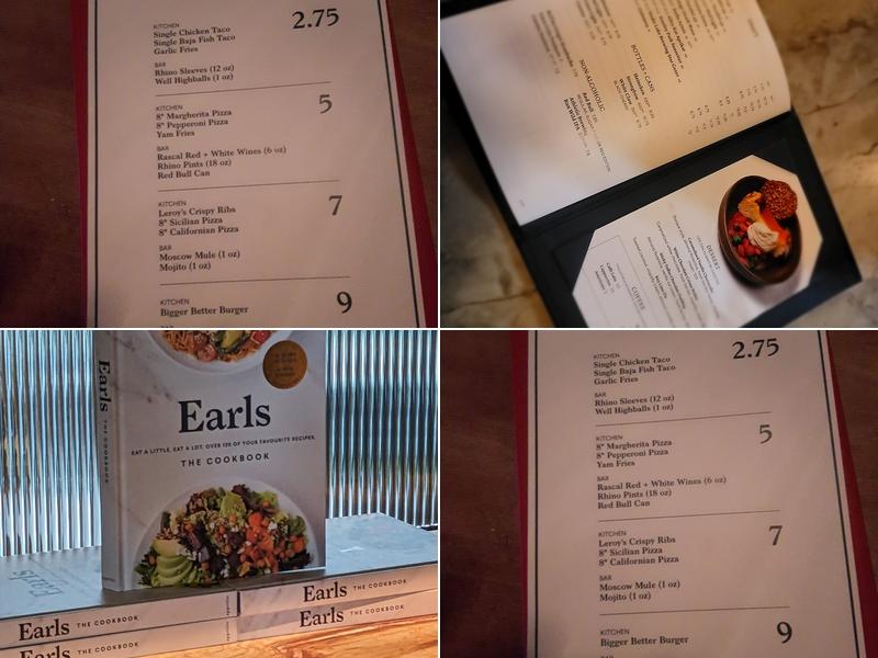 Earls Kitchen + Bar Menu