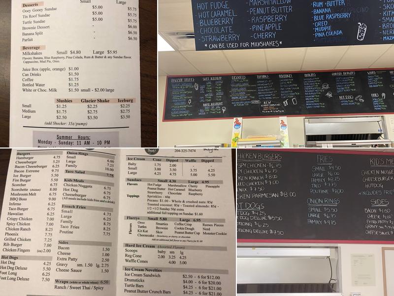 Iceburg Drive-in Menu