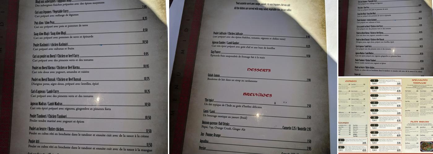 Restaurant Aladdin Menu