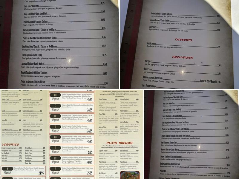Restaurant Aladdin Menu