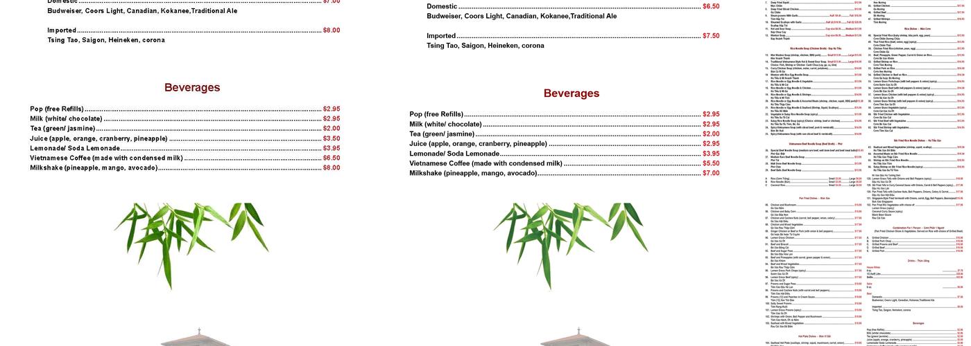 Saigon Delights Menu