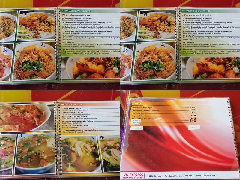 VN Express (2014) Ltd. Menu