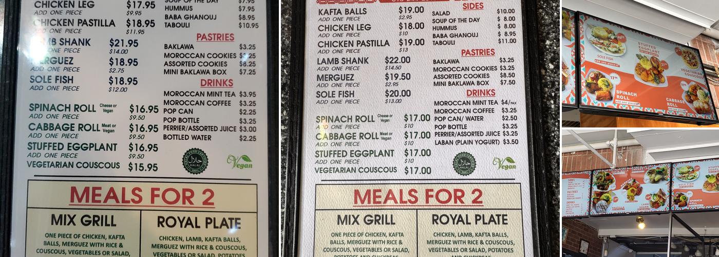Le Casablanca Menu