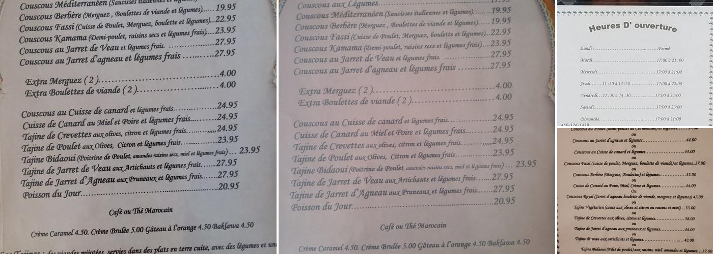 Restaurant El Marrakechi Menu