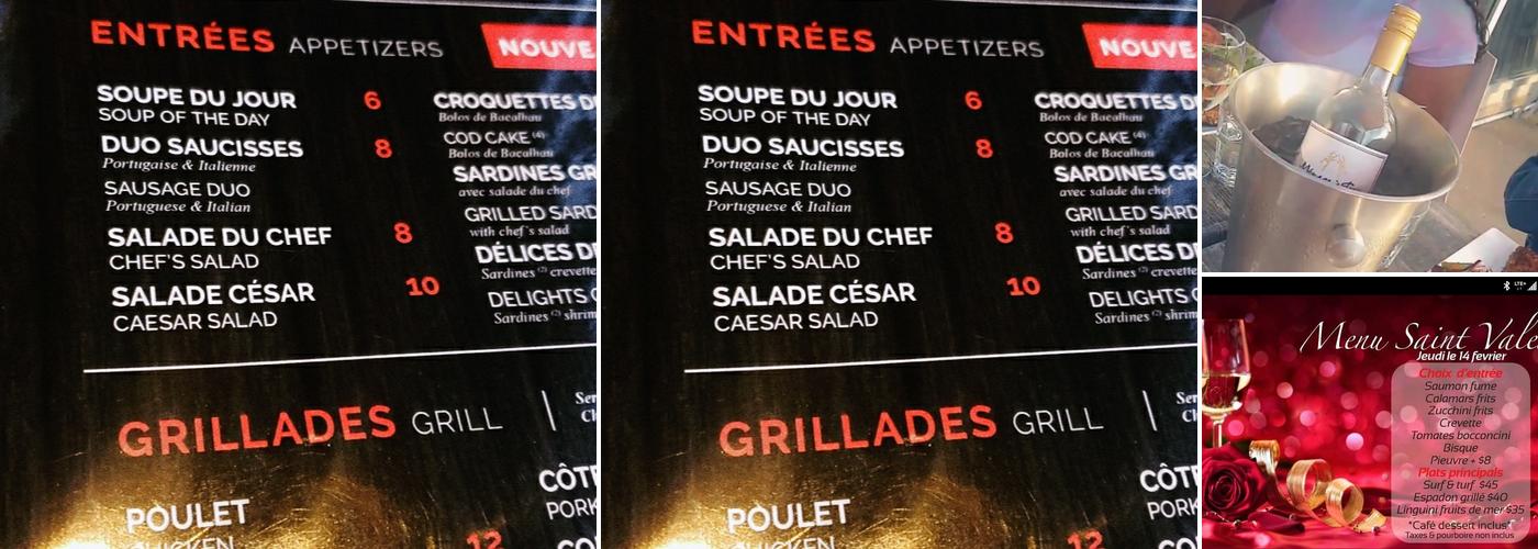 Grillades Sizzle Menu