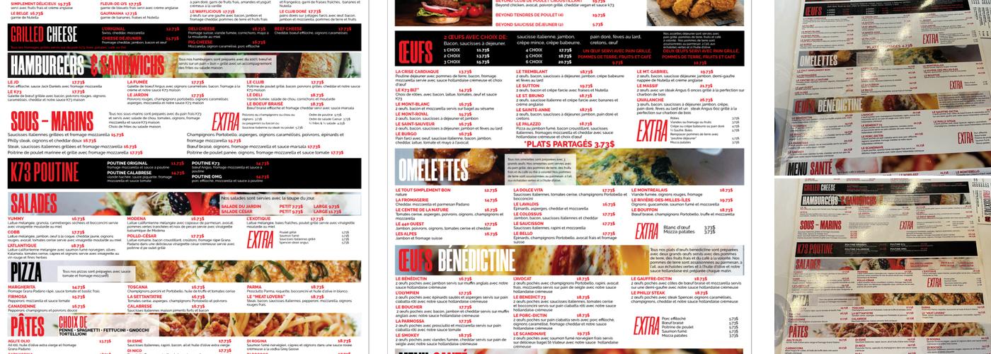 Kitchen 73 Mirabel Menu