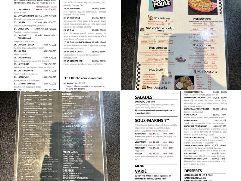 Le Poutine Bar Laval Menu