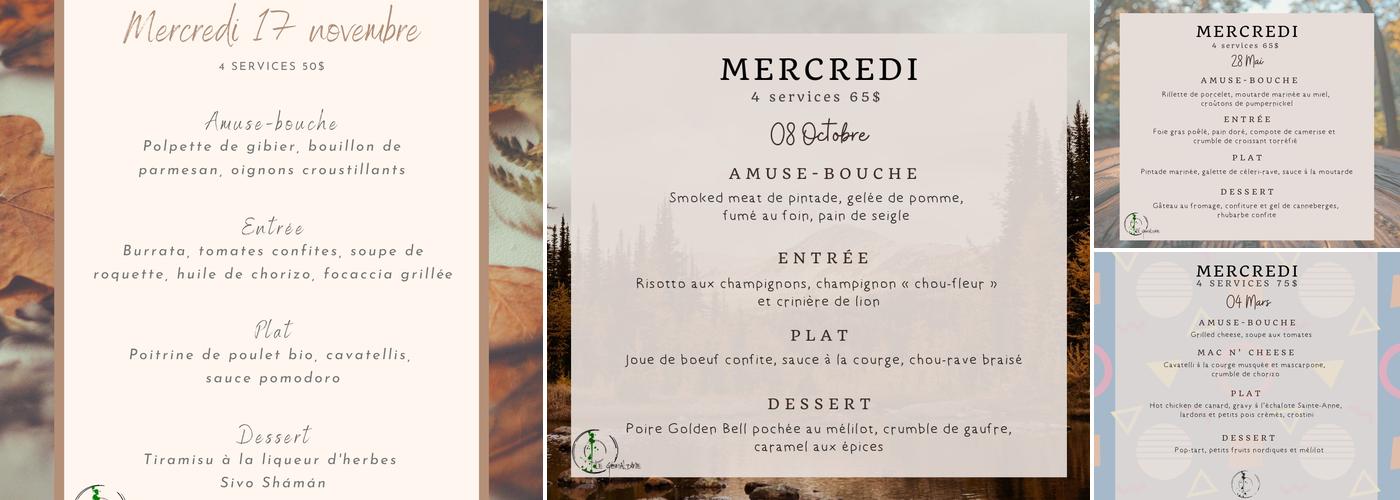 Le Géraldine Menu