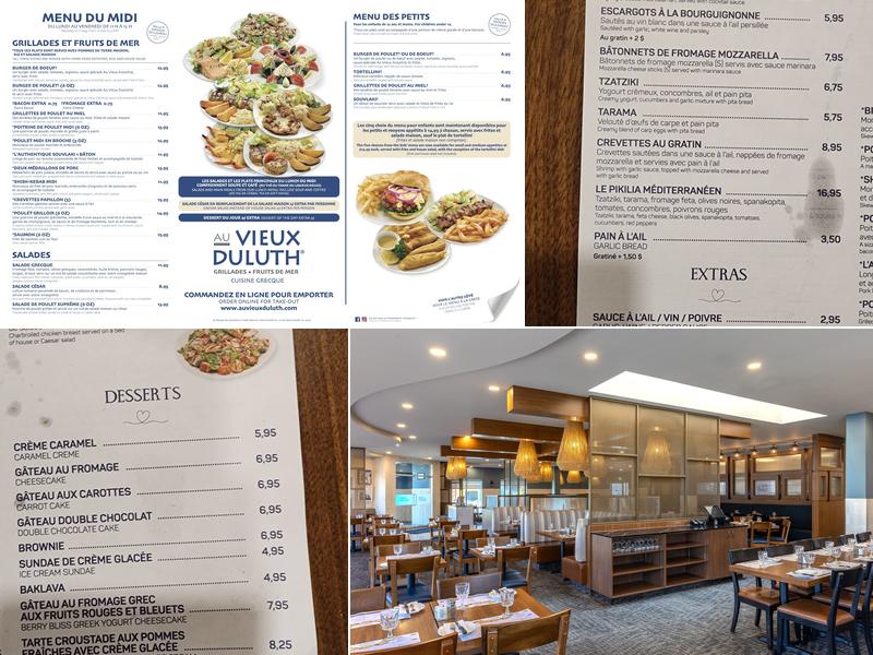 Au Vieux Duluth Restaurant Vaudreuil-Dorion Menu
