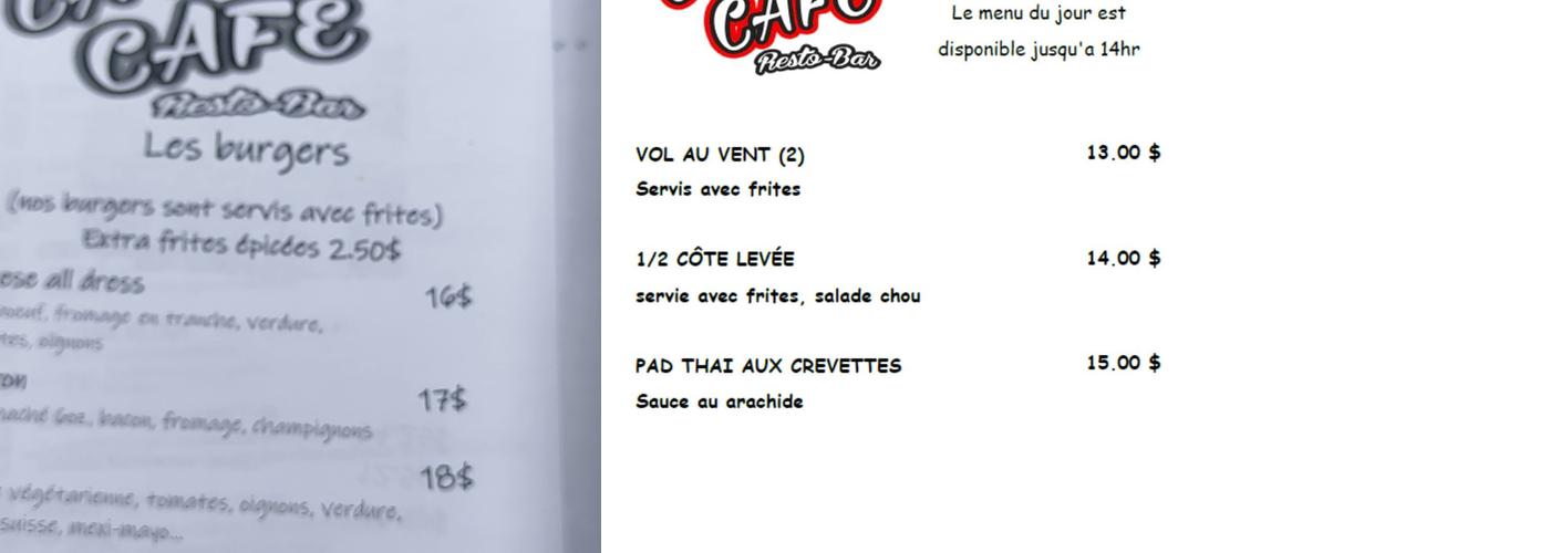 Cactus Cafe El Piquante Inc. Menu