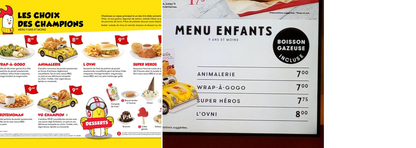 St-Hubert Express Menu
