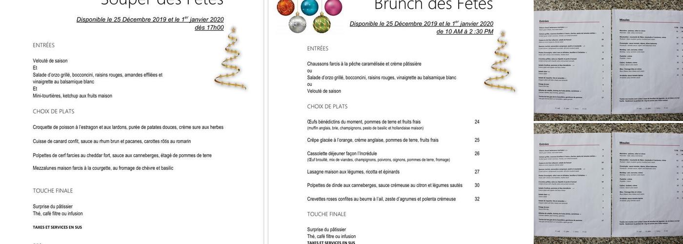L'Incrédule Bistro Menu