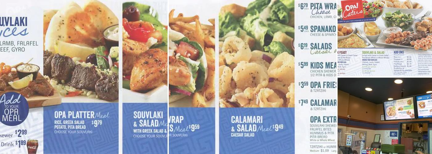 OPA! of Greece Willowbrook Mall Menu