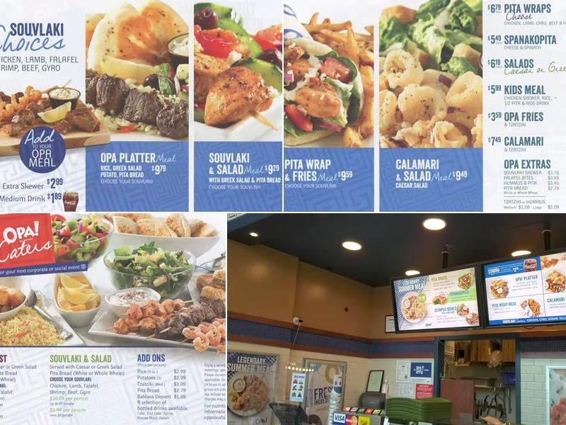 OPA! of Greece Willowbrook Mall Menu