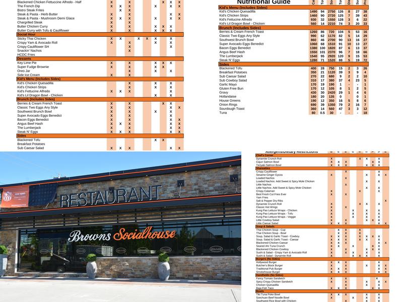 Browns Socialhouse Langley Centre Menu