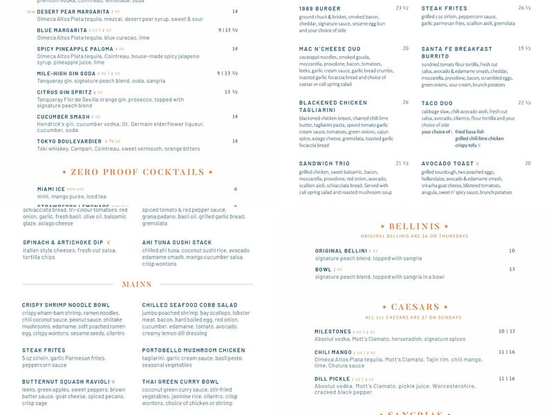 Milestones Menu
