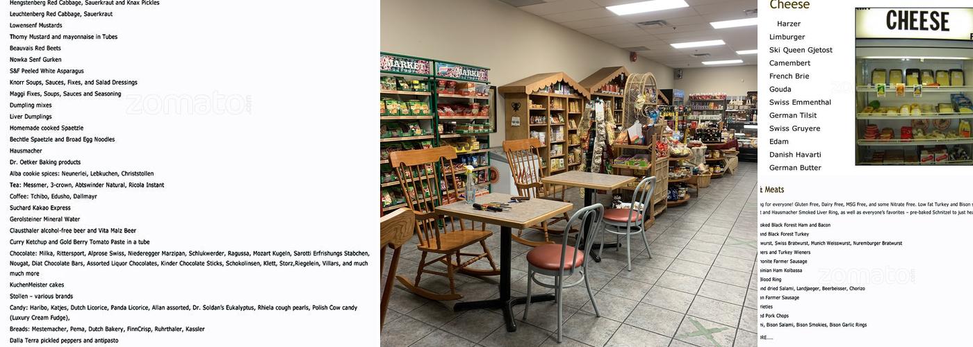 Doris' European Delicacies Menu