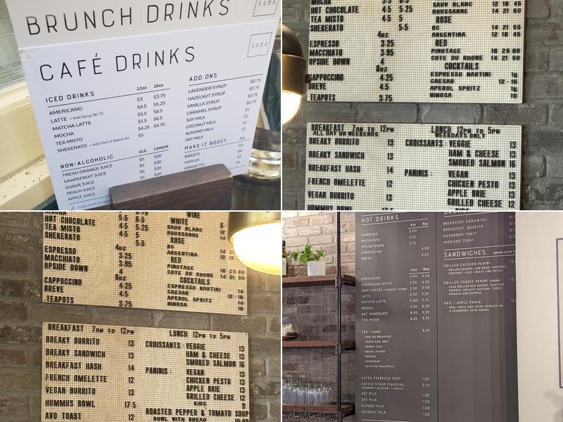 Sabà Cafe Menu