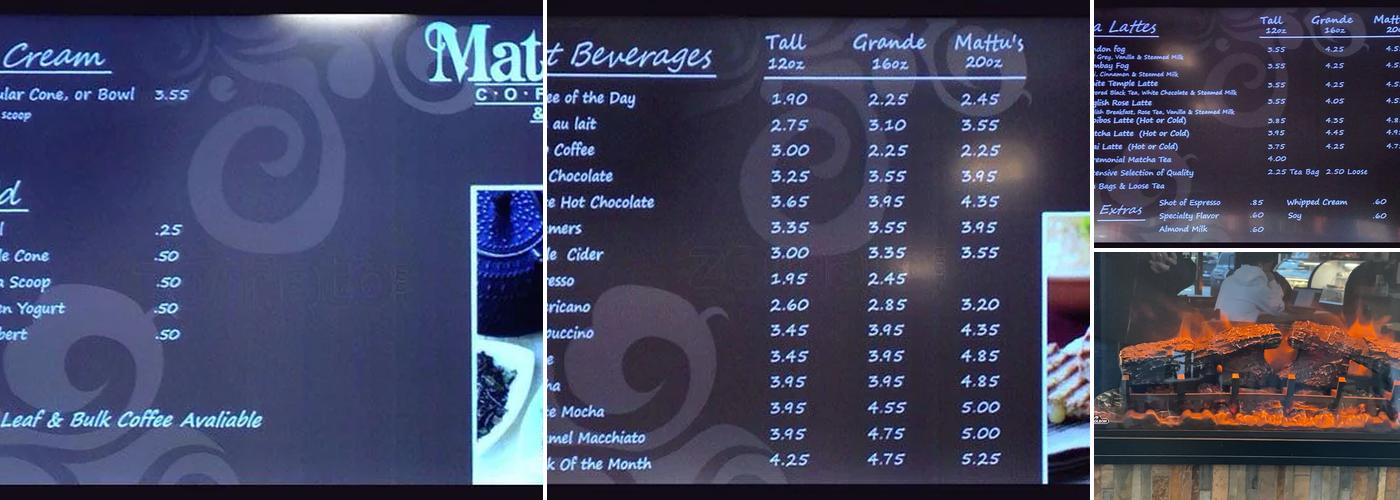 Mattu's Coffee & Tea Menu
