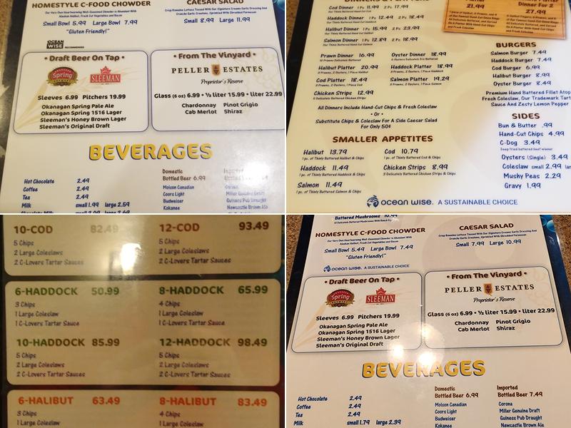 C-Lovers Fish & Chips Menu