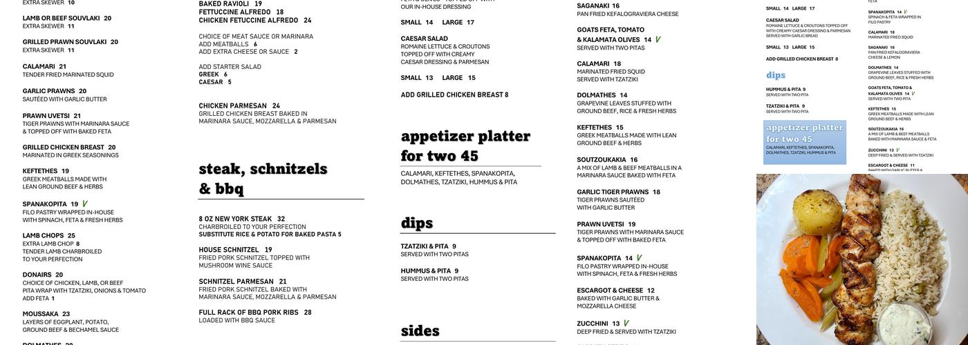 Zythos Mediterranean Grill Menu