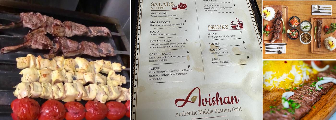Avishan Authentic Middle East Grill Restaurant Menu
