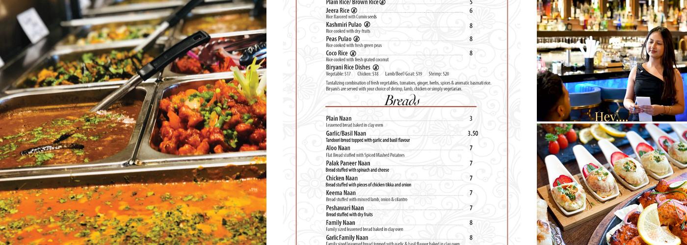 An Indian Affair Menu