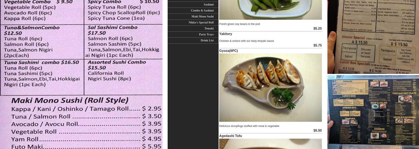 Nikko Sushi Menu