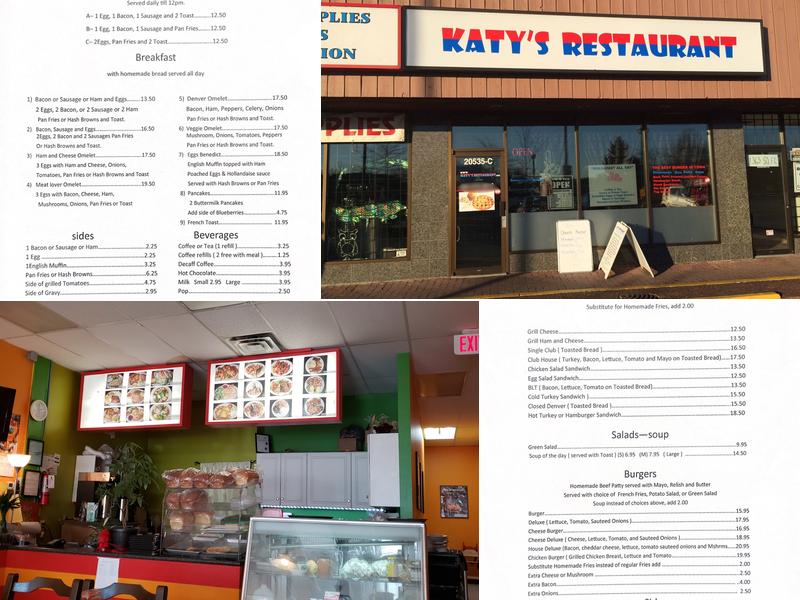 Katy's Restaurant Menu