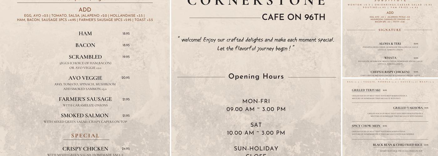 Cornerstone cafe on 96th Menu