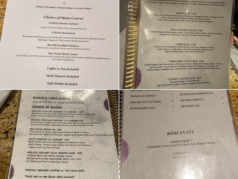 Elixor Menu