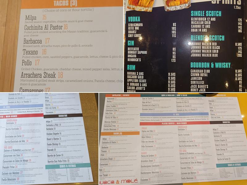 Guaca & Mole Menu