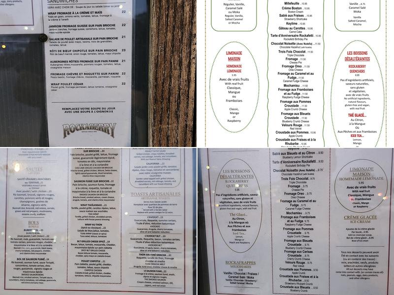 Rockaberry Menu