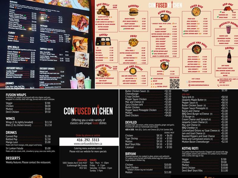 Confused Kitchen Menu