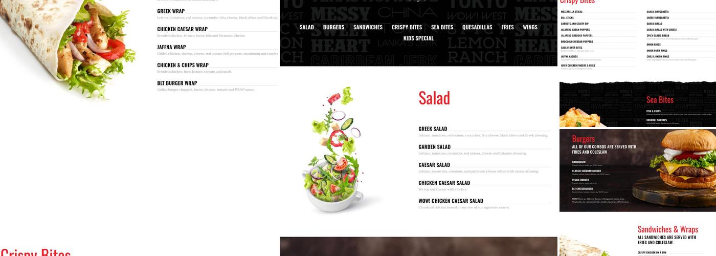 Wow! Wing House Scarborough Menu