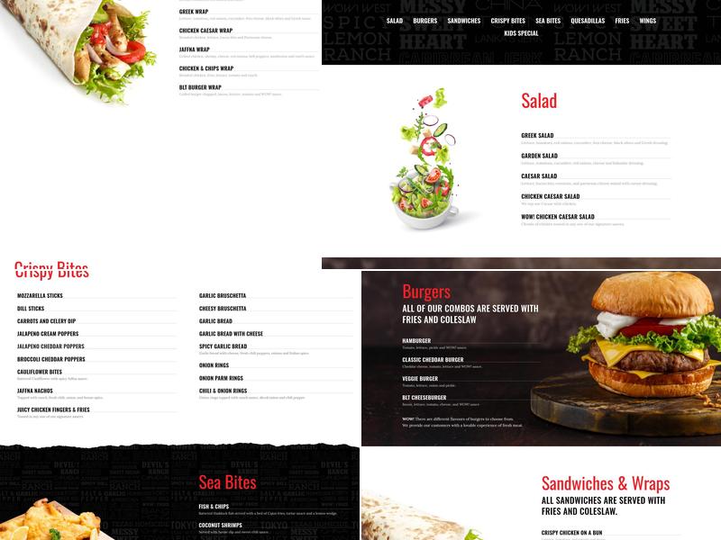 Wow! Wing House Scarborough Menu