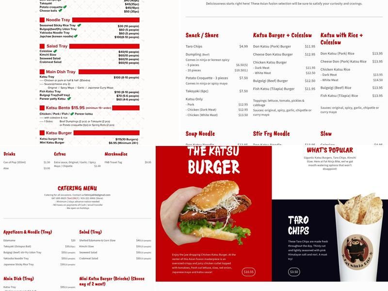 FAT NINJA BITE Menu