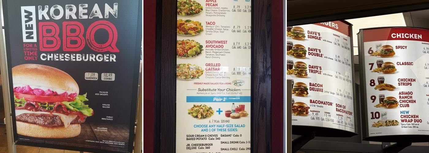 Wendy's Menu